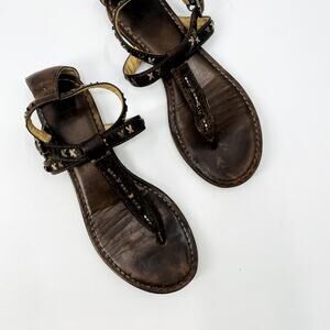 Frye brown 9 Carson Boho Thong sandals